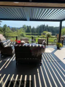 Homeowners blessed with such an amazing view from newly opened living space through new 20ft Nano Door. Or new tile and shower head in this new bathroom location.