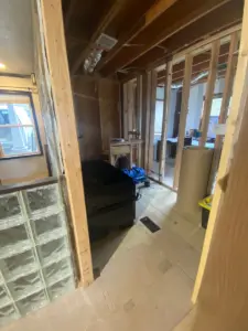 New bathroom location framing complete.