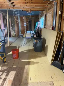New kitchen location subfloor complete.